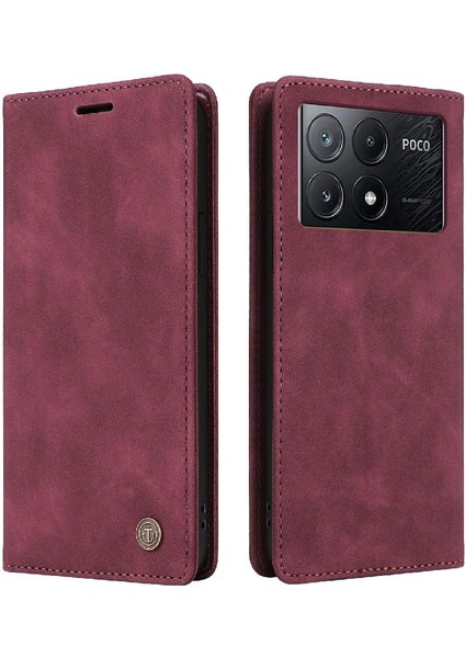 Xiaomi Poco X6 Pro Flip Kapak Için Flip Case Darbeye Deri Kılıf (Yurt Dışından)