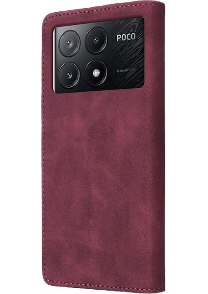 Xiaomi Poco X6 Pro Flip Kapak Için Flip Case Darbeye Deri Kılıf (Yurt Dışından)