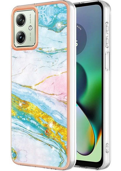 Motorola Moto G54 5g Yumuşak Tampon Ince Tpu Koruma Mermer (Yurt Dışından)