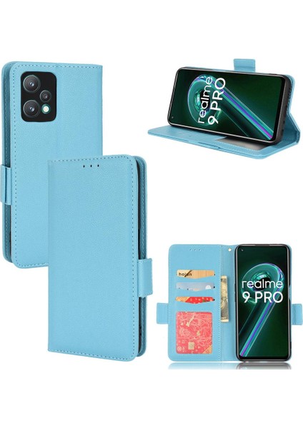 Realme 9 Pro Manyetik Yan Toka Pu Deri Kart Yuvaları Tutucu Için Kılıf (Yurt Dışından)