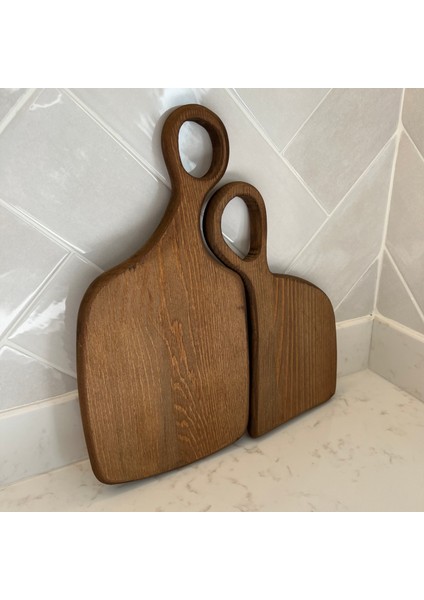 2'li Ahşap Sunum ve Kesme Tahtası, Dekoratif Ahşap Ceviz