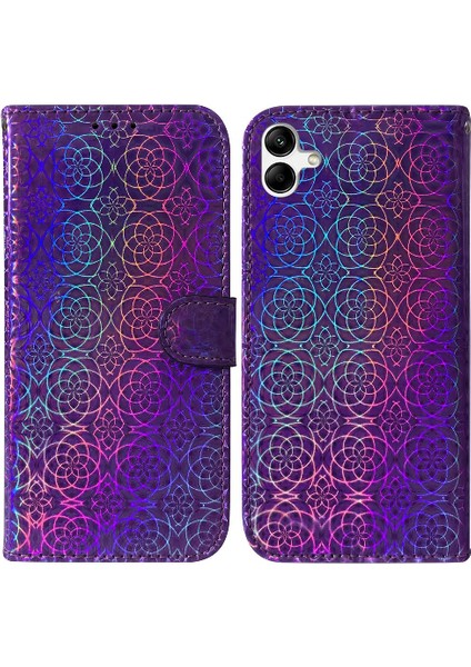 Samsung Galaxy M04 Premium Pu Deri Standı Tutucu Glitter Cüzdan (Yurt Dışından)