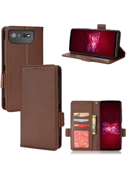 Asus Rog Telefon 6 Için Kılıf Yan Toka Pu Deri Kart Yuvaları Tutucu Cüzdan (Yurt Dışından)