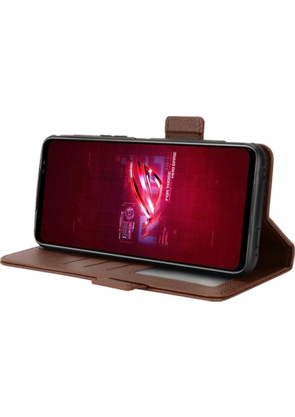 Asus Rog Telefon 6 Için Kılıf Yan Toka Pu Deri Kart Yuvaları Tutucu Cüzdan (Yurt Dışından)