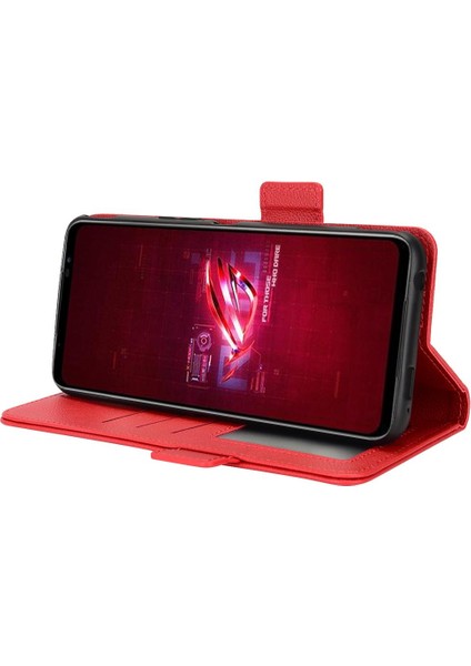 Asus Rog Telefon 6 Için Kılıf Yan Toka Pu Deri Kart Yuvaları Tutucu Cüzdan (Yurt Dışından)