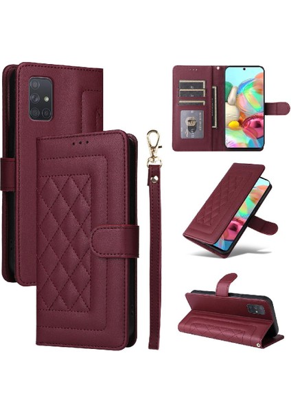 Manyi Mall Samsung Galaxy A71 Için Flip Case Darbeye Basit Iş Cüzdan Kılıf (Yurt Dışından)