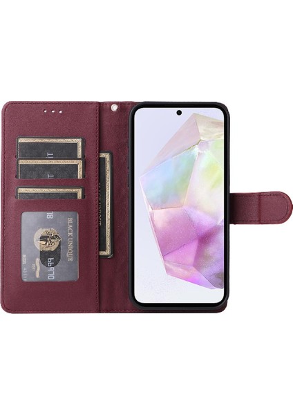 Samsung Galaxy A35 Flip Kapak Için Flip Case Darbeye Basit Iş (Yurt Dışından)