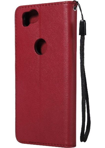 Kart Yuvası Klasik Düz Renk Yüksek Telefon ile Google Piksel 2 Için Flip Case (Yurt Dışından)