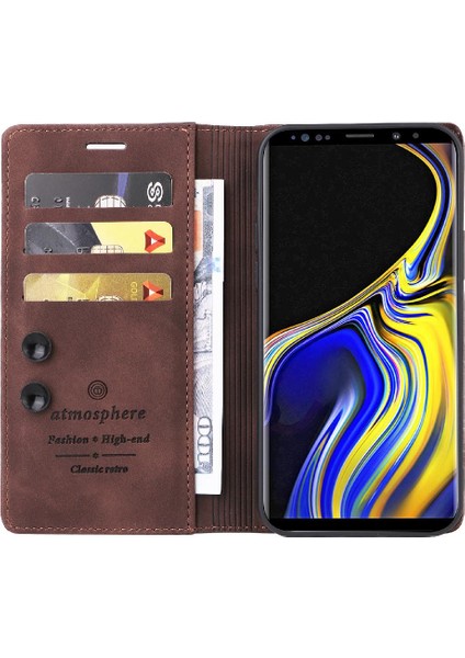 Samsung Galaxy Not 9 Için Flip Case Deri Kılıf Cüzdan Darbeye Çevir (Yurt Dışından)