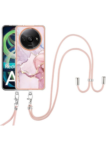 Xiaomi Redmi A3 Crossbody Kordon Askısı Tampon Mermer Yumuşak (Yurt Dışından)