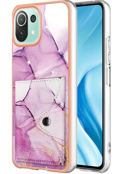 Xiaomi 11 Lite Kart Yuvaları Yumuşak Tpu Tampon Mermer Ince Cüzdan (Yurt Dışından)