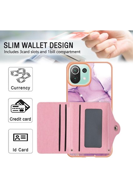 Xiaomi 11 Lite Kart Yuvaları Yumuşak Tpu Tampon Mermer Ince Cüzdan (Yurt Dışından) fırsatları