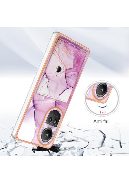 Oppo Oppo 10 Pro 5g Yumuşak Tpu Tampon Kart Yuvaları Için Kılıf Ince Cüzdan Mermer (Yurt Dışından)