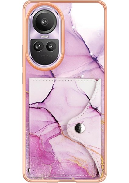 Oppo Oppo 10 Pro 5g Yumuşak Tpu Tampon Kart Yuvaları Için Kılıf Ince Cüzdan Mermer (Yurt Dışından)