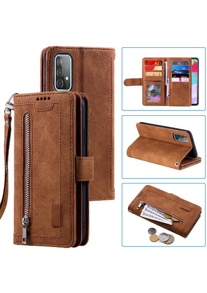 Samsung Galaxy Için Flip Case A52S 5g Kordon Cüzdan Kickstand 9 Kart Yuvaları (Yurt Dışından)