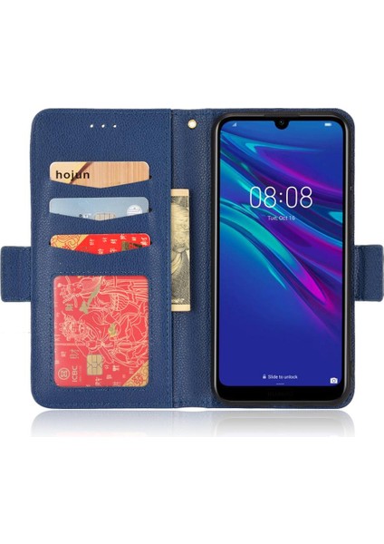 Huawei Y6 Için Kılıf 2019 Yan Toka Pu Deri Cüzdan Kart Yuvaları Tutucu (Yurt Dışından)