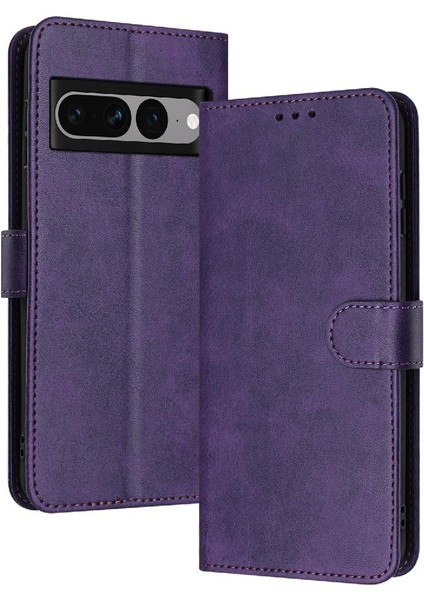 Toka ile Kart Yuvası ile Google Piksel 7 Pro Saf Renk Için Flip Case (Yurt Dışından)