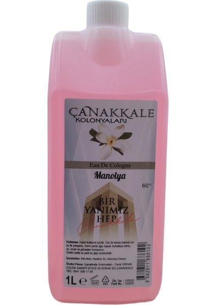 Çanakkale Kolonyaları Manolya Çiçeği Kolonyası -1 Litre - Bidon Korumalı Kapak