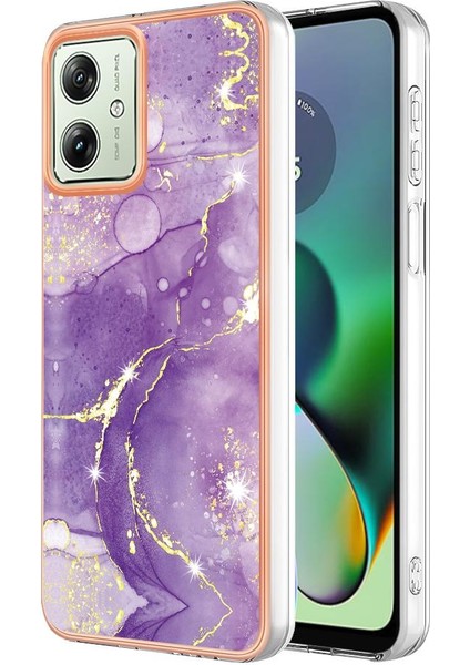 Motorola Moto G54 5g Yumuşak Tampon Ince Tpu Koruma Mermer (Yurt Dışından)