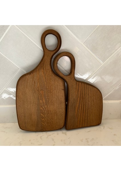 2'li Ahşap Sunum ve Kesme Tahtası, Dekoratif Ahşap Ceviz indirimleri