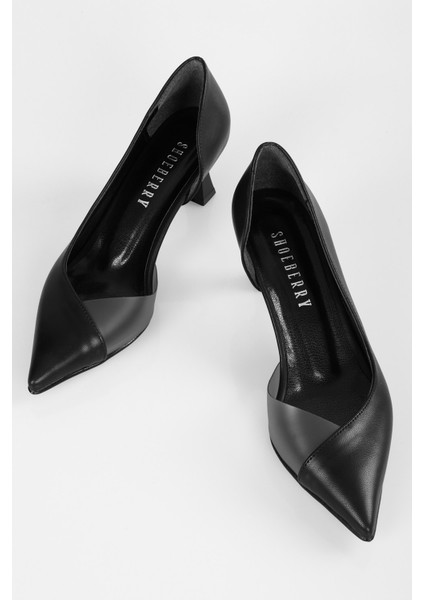 Kadın Millie Siyah Cilt Şeffaf Detaylı Topuklu Ayakkabı Stiletto