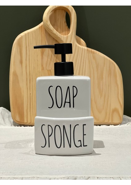 Porselen Modern Sıvı Sabunluk/sünger Bölmeli