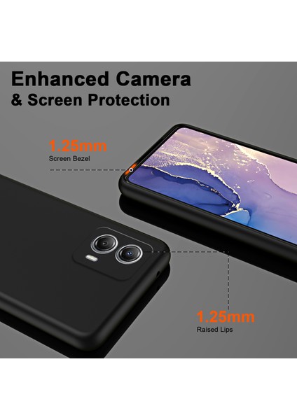 Motorola Moto G53 Için Ince Likit Silikon Yumuşak Telefon Kılıfı - Siyah (Yurt Dışından) fırsatları