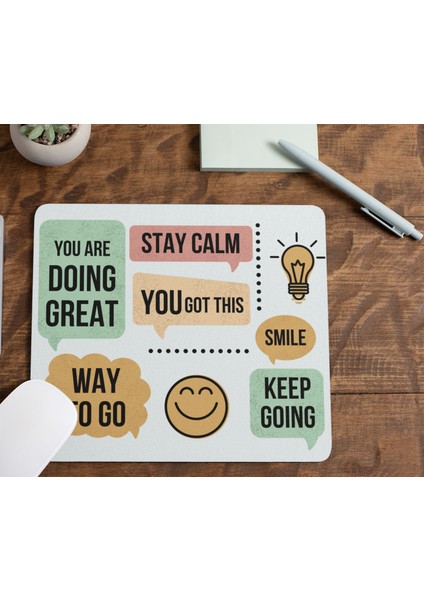 Motivasyon Içerikli Enerjik Smile Hediyelik ve Günlük Kullanıma Uygun Baskılı Mouse Pad fiyatları