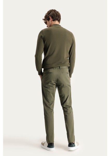 Slim Fit Dar Kesim Likralı Saten Kanvas / Chino Pantolon fırsatları
