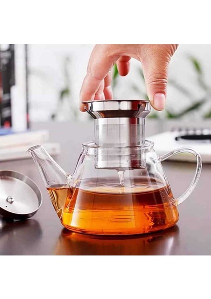 Borosilikat Cam Demlik 500 ml, V Modeli, Çelik Süzgeçli, Şık ve Dayanıklı Tasarım fiyatları