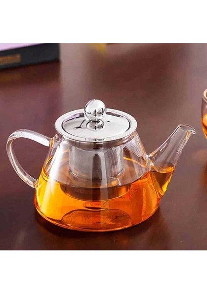 Borosilikat Cam Demlik 500 ml, V Modeli, Çelik Süzgeçli, Şık ve Dayanıklı Tasarım modelleri