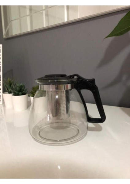 Cam Demlik 1100 ml, Süzgeçli, Pembe, Dayanıklı ve şık tasarım