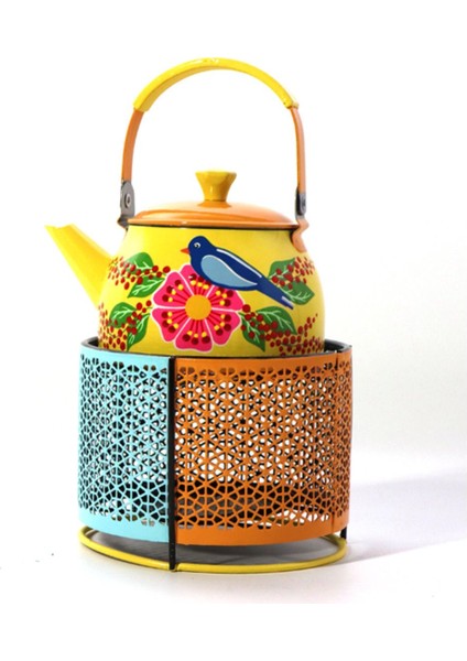 Sarı Kuş Isıtıcılı Demlik, 1L alüminyum materyal, şık ve fonksiyonel tasarım