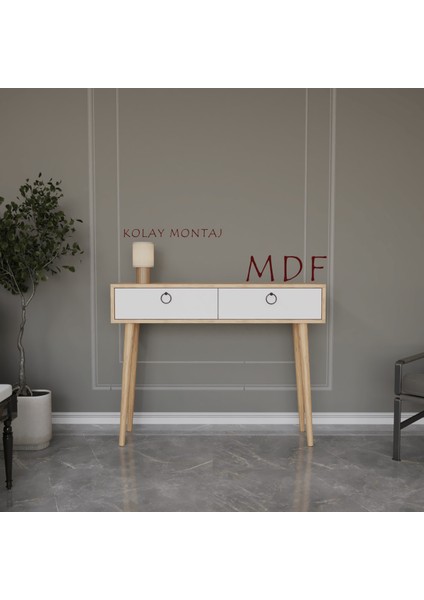 Mdf Çift Çekmeceli Dresuar Iskandinav 110 cm Çekmeceli Beyaz Iskandinav 2 Yıl 85 cm