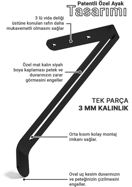 2 Yıl Montajsız Petek Üstü Uçan Raf Dresuar Kalorifer Peteği Rafı Kitaplık 80 x 18 cm Çam Oval Kesi fırsatları