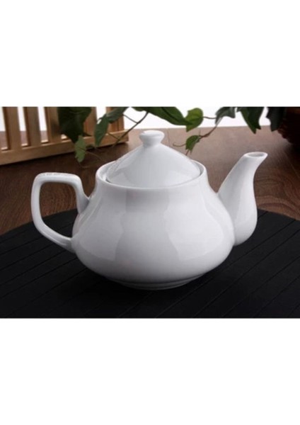 Beyaz Porselen Demlik 700 ml, Yuvarlak, Şık ve Dayanıklı Tasarım