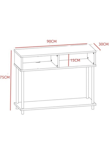 2 Yıl Ahşap Ayaklı Dresuar Dekoratif Raflı Kahve Köşesi Konsol Modern Çok Amaçlı Raf - Safir Meşe 9 fırsatları