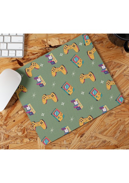 Atari Konsol Görselli Dikdörtgen Şeklinde Hediyelik ve Günlük Kullanıma Uygun Baskılı Mouse Pad