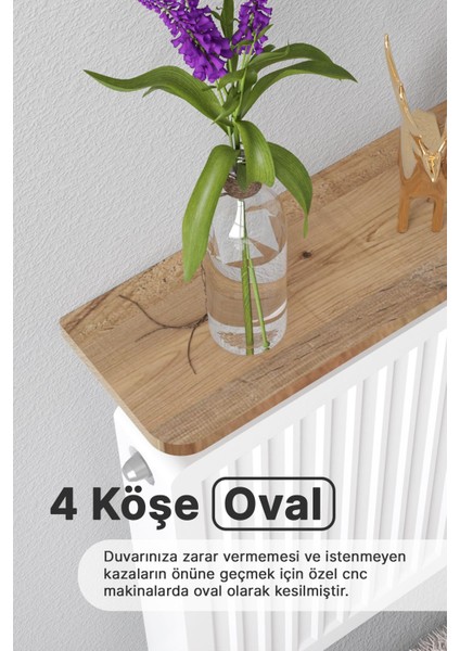 Metal Montajsız Petek Üstü Uçan Raf Dresuar Kalorifer Peteği Rafı Kitaplık 100 x 18 cm Gold Çam Ova fırsatları