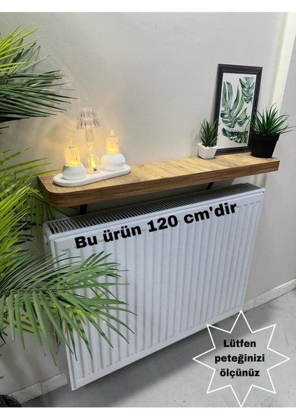 120 cm Atlantik Çam Petek Üstü Tak Çıkar , Uçan Raf & Dresuar Duvar Montajsız Kalın Kenar 120 cm Mo