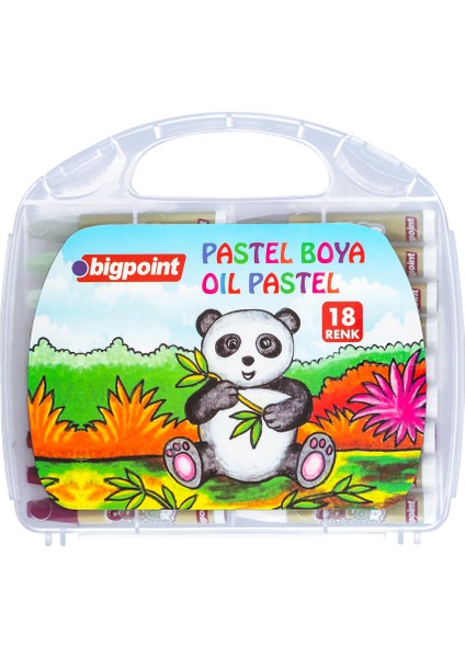 Pastel Boya 18 Renk Şeffaf Çantalı