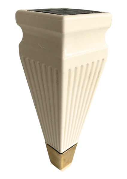 Kule Desenli 18CM Krem Plastik Ayak Mobilya Masa ve Dolap Ayağı(Krem Altın 18CM)