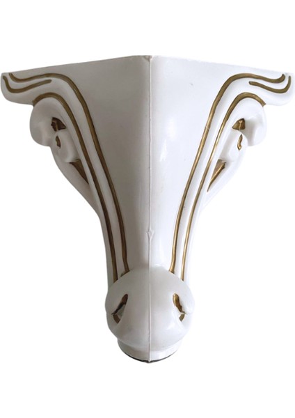 Lükens Desenli 15CM Beyaz Plastik Ayak Mobilya Masa ve Dolap AYAĞI(15CM)(BEYAZ Altın Varak - Altın)