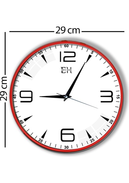 Modern Duvar Saati Kırmızı - 29 cm fırsatları