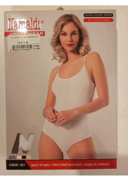 Kadın Likralı Ip Askılı Kancalı Body 261 - 3 Adet