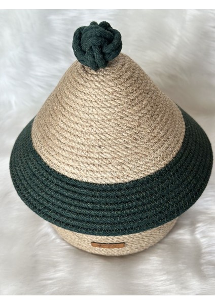 30X23 El Yapımı Hasır Yeşil Kapaklı Sepet, Çok Amaçlı Sepet, Düzenleyici Sepet Hasır / Tek Ebat fiyatları