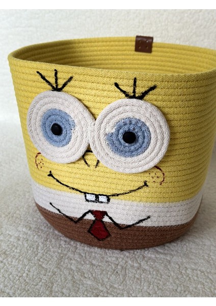 28X25 El Yapımı Sünger Bob Düzenleyici Oyuncak Sepeti, Düzenleyici Sepet, Çok Amaçlı Sepet Sarı / Tek Ebat fiyatları