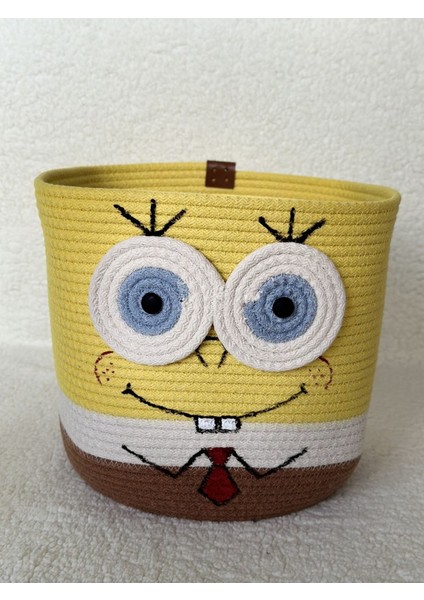 28X25 El Yapımı Sünger Bob Düzenleyici Oyuncak Sepeti, Düzenleyici Sepet, Çok Amaçlı Sepet Sarı / Tek Ebat fırsatları