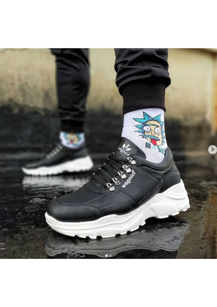 WG019 Siyah Triko Erkek Casual Ayakkabı