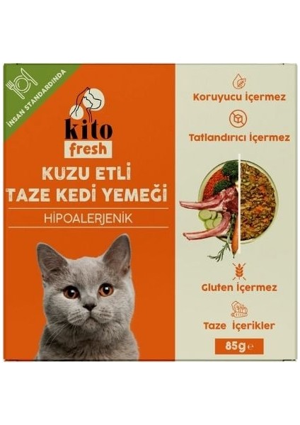 Fresh Kuzu Etli Hipoalerjenik Taze Kedi Yemeği 85 gr